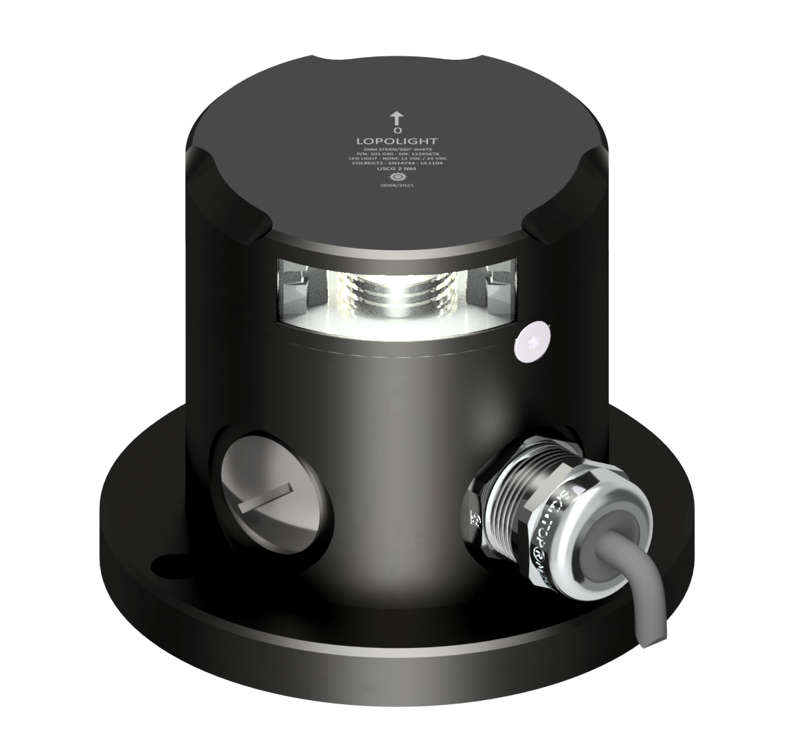3nm 360° White/135° Stern,blk w/Conn&Alu-base CD